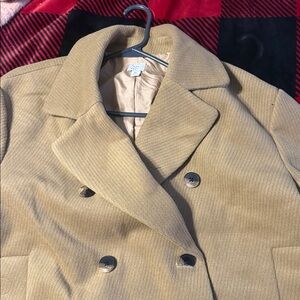 Women Tan Double-Breasted Jacket